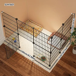 Heightened Pet Dog Fence Indoor Small Dog Isolation Net Free Combination Home Use Encrypted Fence Cat Cage Dog Cage