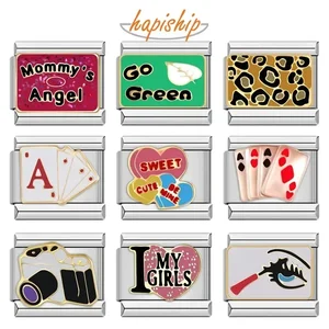 Hapiship-Poker Çekicilik Bağlantıları için Kameradaki Sır, Paslanmaz Çelik, Fit 9mm Bilezik Yapımı Takı DIY, Sıcak Yeni Moda-Renk, DJ736-A, 2022 Kolyenin en iyi 10 satışı-casus-no. 7