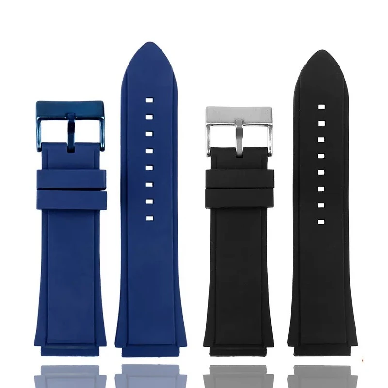 추측 W0247G3/W0040G3/W0040G7용 22mm 블루 실리콘 시계 밴드 |   스포츠 고무 스트랩 교체 |   튼튼한 부드러운 팔찌