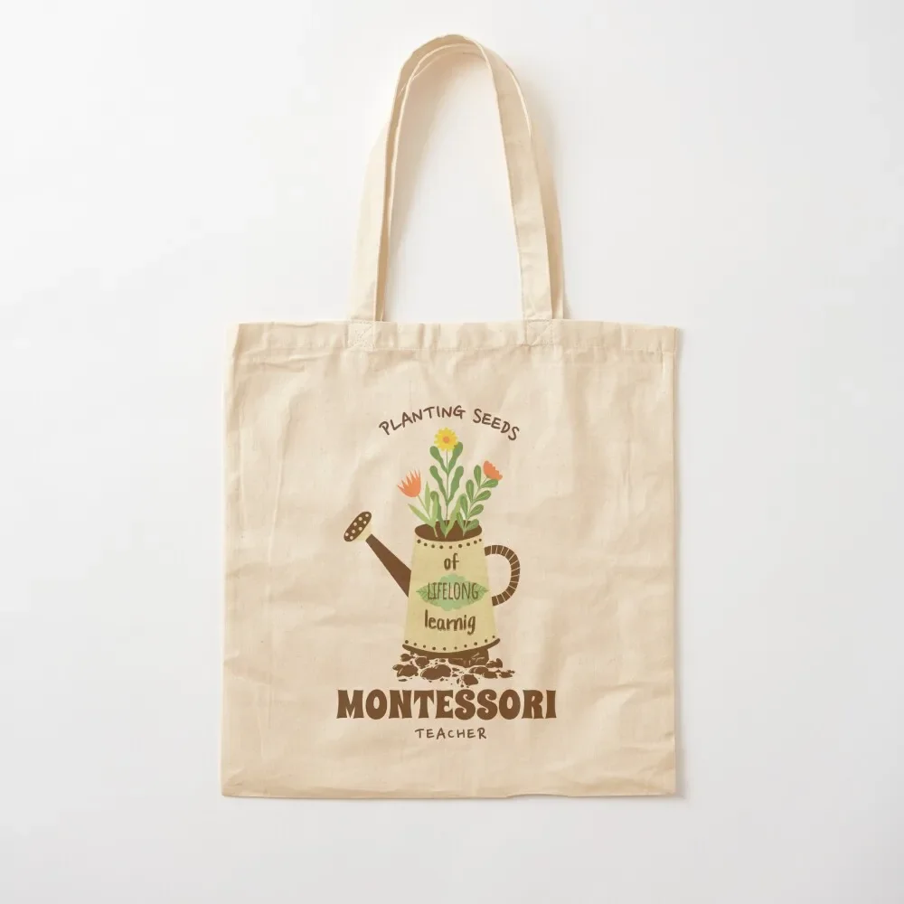 

Montessori Teacher Gardening Quote Tote Bag tote bag custom handbag Tote Bag