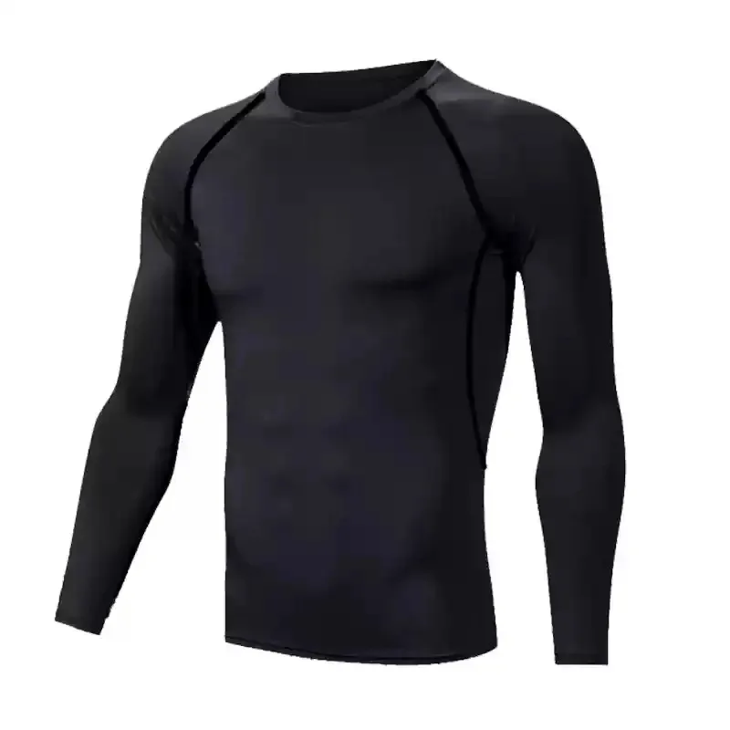 Men's Fleece-Lined Compression Long-Sleeve Top & Leggings 2-Piece Warm Sports Set