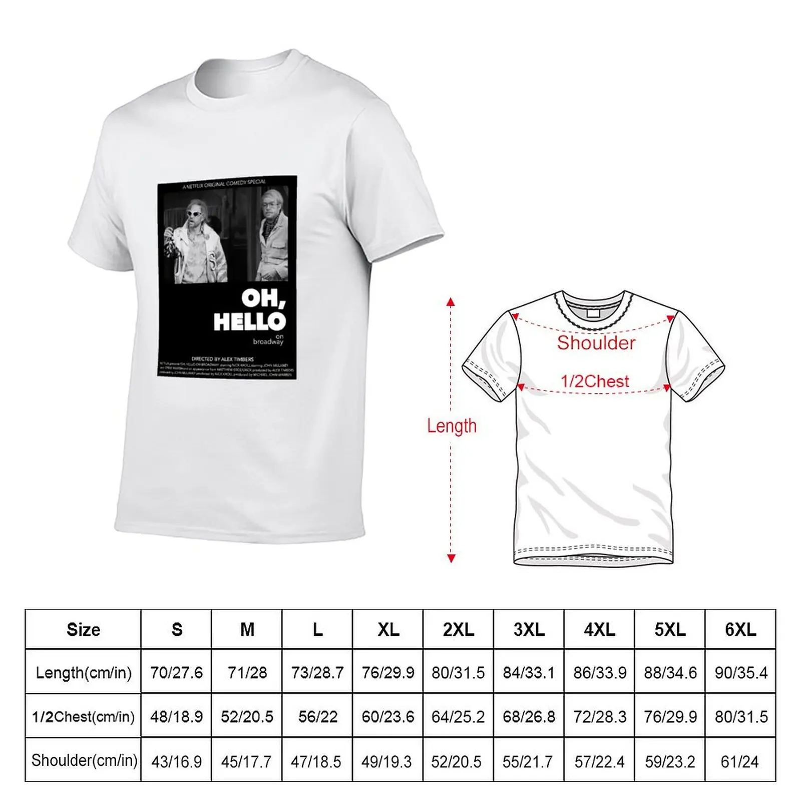 Oh, Hello A24 style movie poster - Indie - Down By Law inspired poster T-Shirt Anti-Fade Casual Tee Shirt