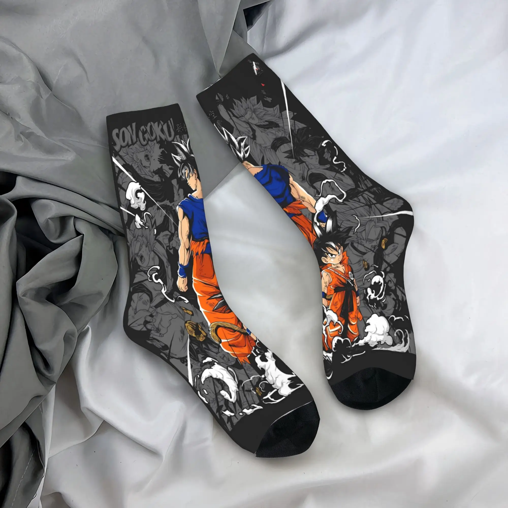 Simple Chibi Goku D-Dragon B-Ball Stockings Adults Men  Socks Breathable Fashion Socks Autumn Skateboard Non-Slip Socks Gift