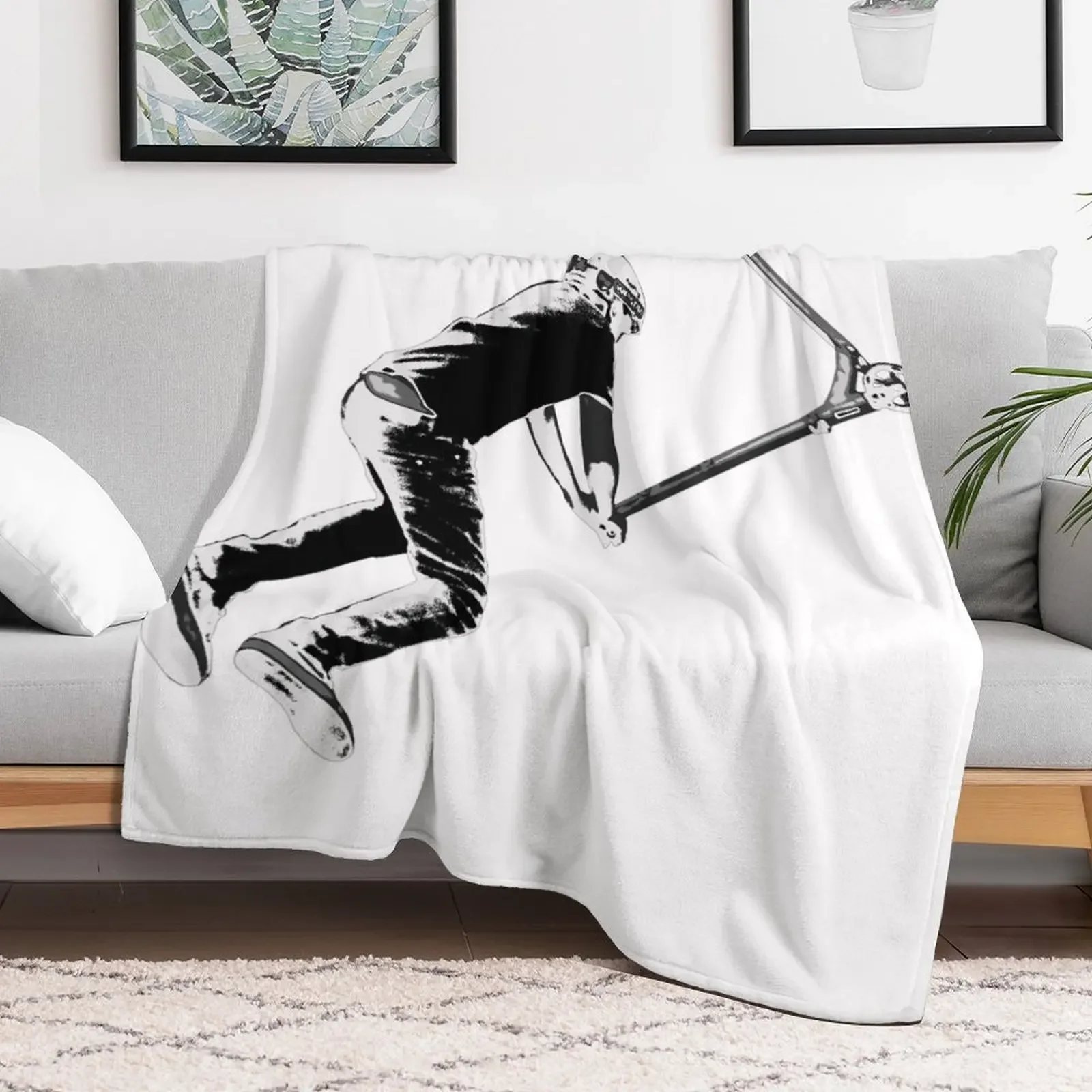 Holding On! - Stunt Scooter Move Throw Blanket Polar sofa bed Blankets