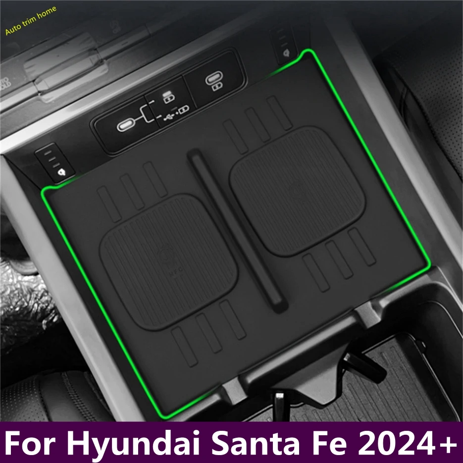 

Car Silicone Center Console Wireless Charger Protection Pad upgrade Silica Gel Accessories Cover For Hyundai Santa Fe 2024 2025