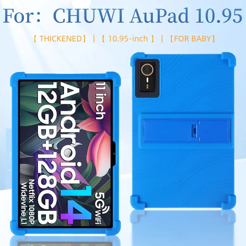 CHUWI AuPad 10.95” Tablet Case, Adjustable Soft Silicone Kids Tablet Case with Stand, Shockproof
