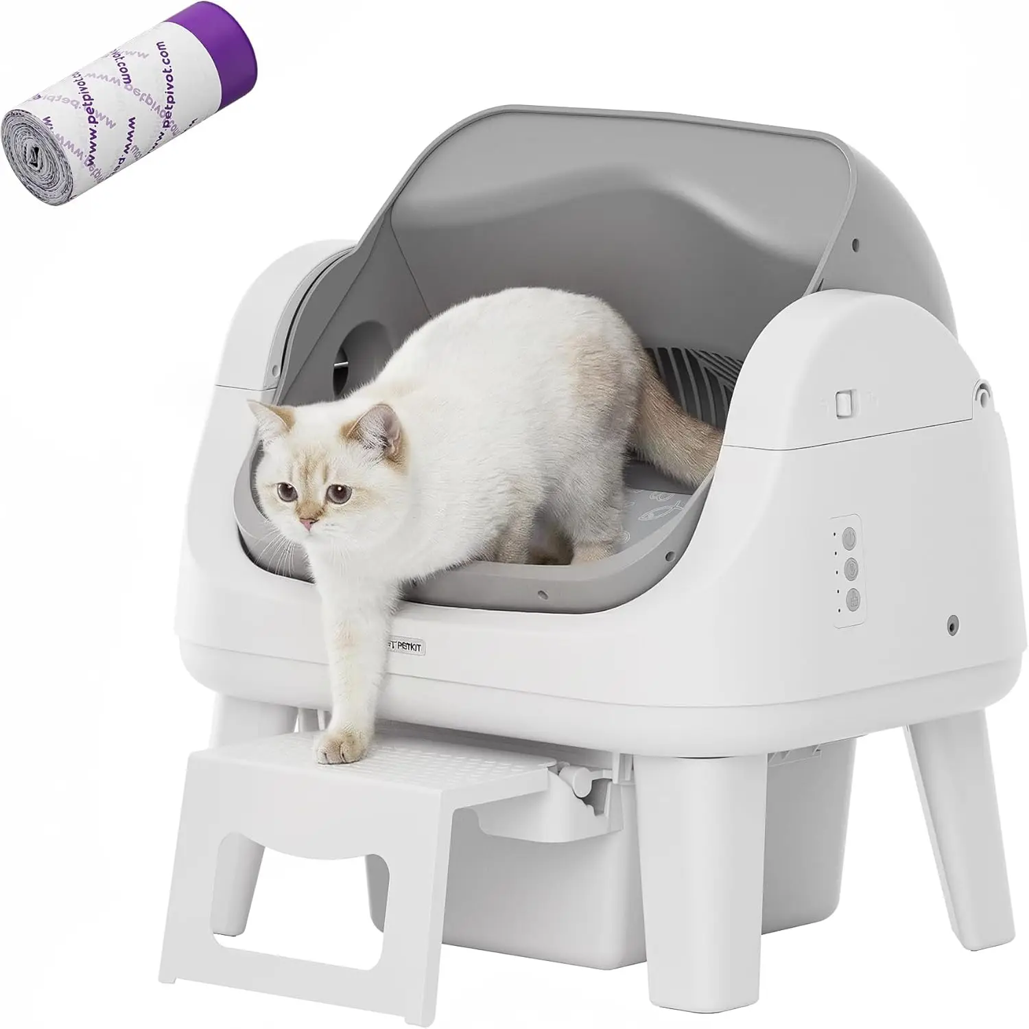 

Open Top Self Cleaning Cat Litter Box, Automatic Litter Box with 7 Pairs of Safety Sensors, Anti-Pinch Protection and Easy