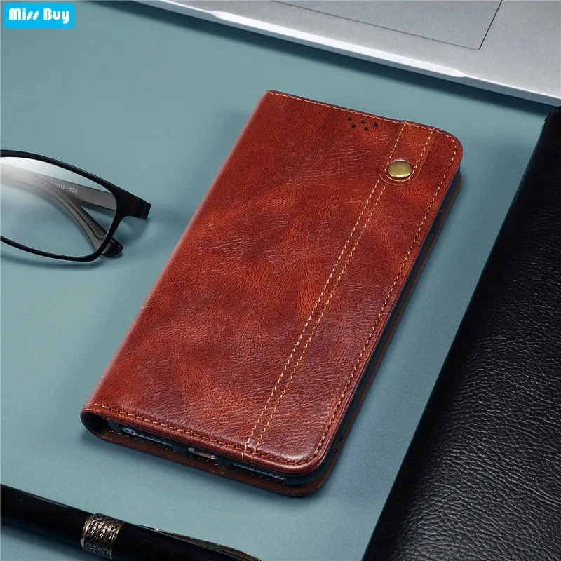 

Luxury Oil Wax Leather Flip Phone Case For Redmi Note 10 Pro Case Redmi Note 10 5g Xiaomi Mix4 11t Redmi 10 Pure Color Cover