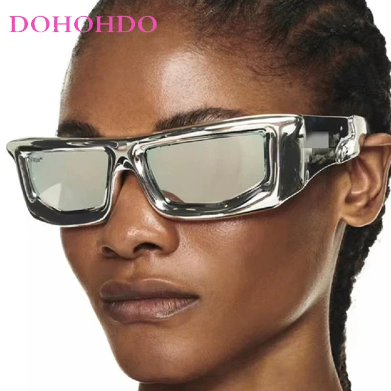 Steam Punk Thick Frame Women Sunglasses Luxury Brand Personality Sunglasses UV400 Men Y2K Shade Outdoor Drive Windproof Goggles