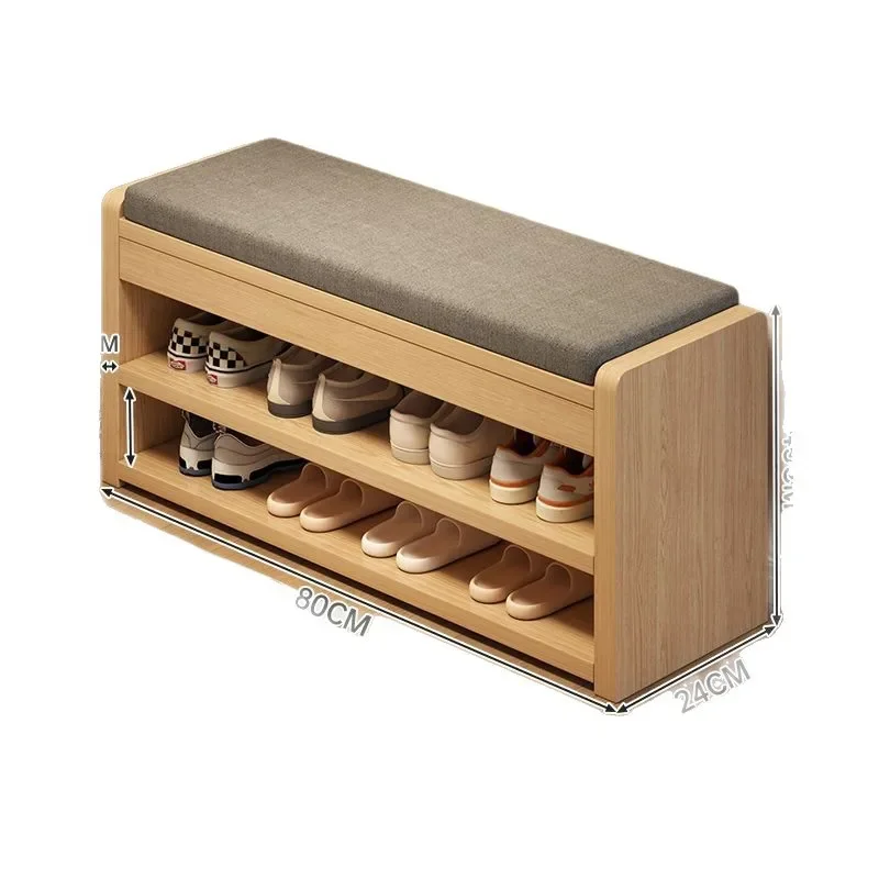 

Solid wood core shoe change stool at the entrance can be seated and stored in the entrance, shoe cabinet, integrated