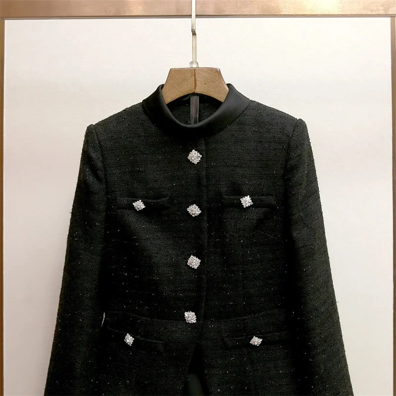 ハイウエストのAラインボタンワンピース、ウエストを絞るエレガントな仕立てのシルエット、女性用、秋冬オフィスパーティーシック