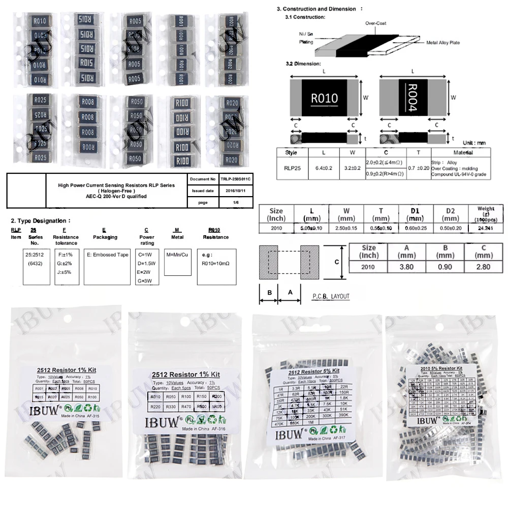 0201 0402 0603 0805 1206 1% 5% SMD Resistor Assorted Kit 1R-1M 10K 100K 1K 100R Resistance Set DIY 3.3R 5.1R 7.5K 43K 51K image 6