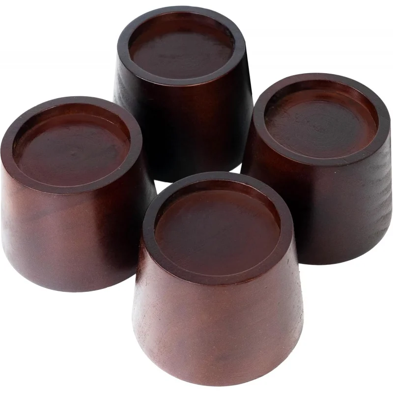 Dark Brown, 3 Inch Bed Risers 3 Inch, Premium Pine Wood Furniture Risers - Sturdy 3-Inch Lifts Heavy-Duty Support and Enhanc