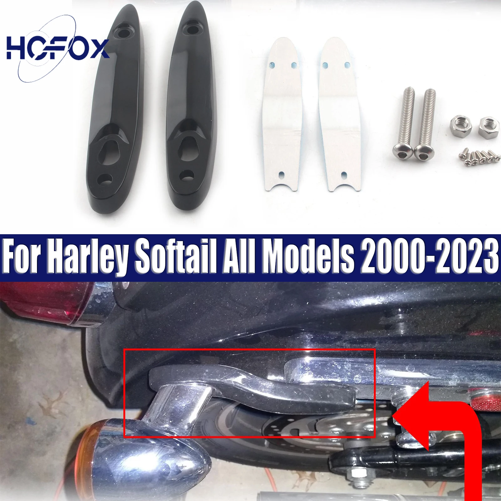 

For Harley Softail All Models 2000-2023 Motorcycle Turn Signal Extension Bracket License Plate Relocation Kit