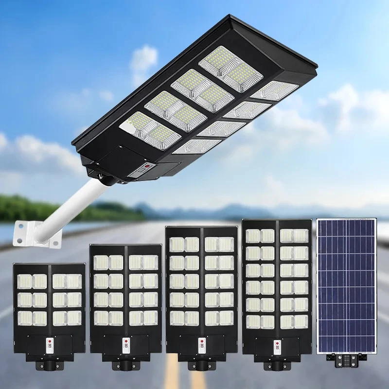 

600W 800W 1000W LED Solar Lamp Wall Street Lights Super Bright Motion Sensor Outdoor Garden Security Lamp with Pole