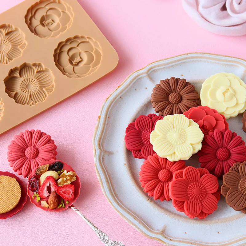 Simpatico modello di fiore margherita stampo in silicone taglierina per biscotti telaio dado stampo per cioccolato pasticceria strumenti di cottura