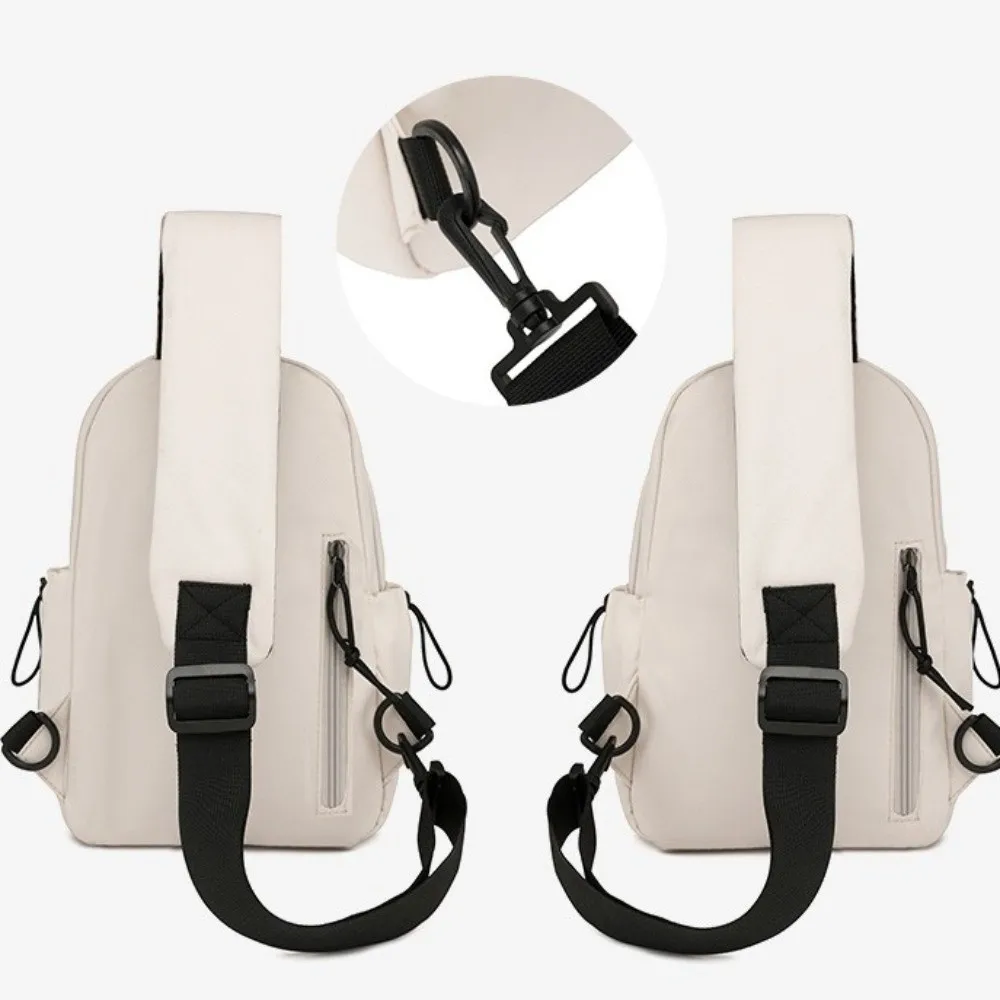 

Solid Color Nylon Chest Bag Large Capacity Multifunctional Shoulder Crossbody Bag Adjustable Shoulder Korean Style