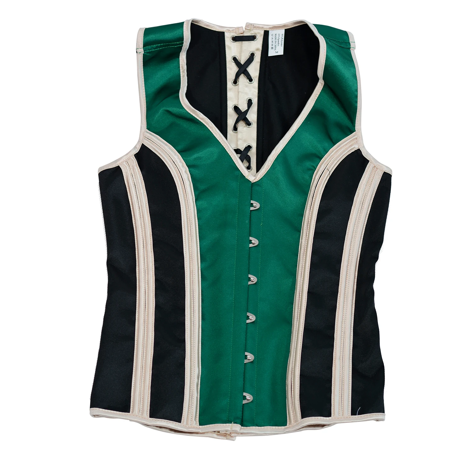 

Men Green Corset Vest Lace Up Formal Waistcoat Bones Push Up Body Shaping Vest Slimm Body Tight Tops For Stage Party