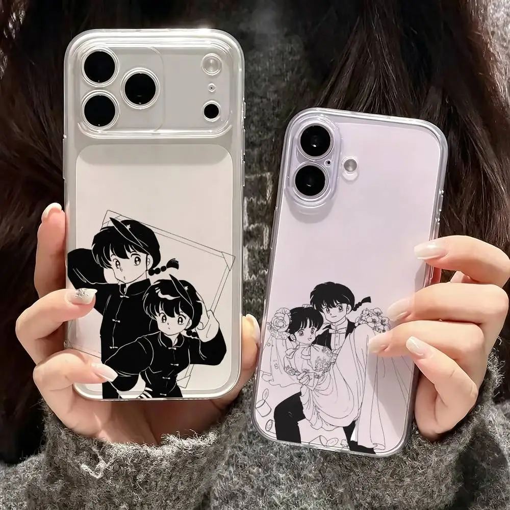 Funda para Teléfono con Diseño de Manga Comics Saotome Akane Ranma para iPhone 17, 16, 15, 14, 13, 12, 11 Plus, Pro Max, Cubierta Transparente Suave