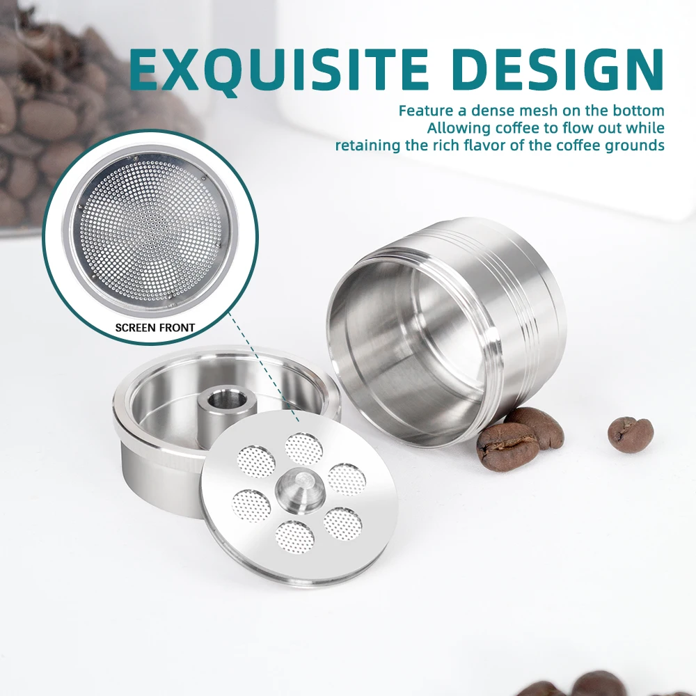 Stainless Steel Refillable Capsule  Compatible With illy X7/illy Y3/illy Y5 Makers Coffee Filters Reusable Pods view 4