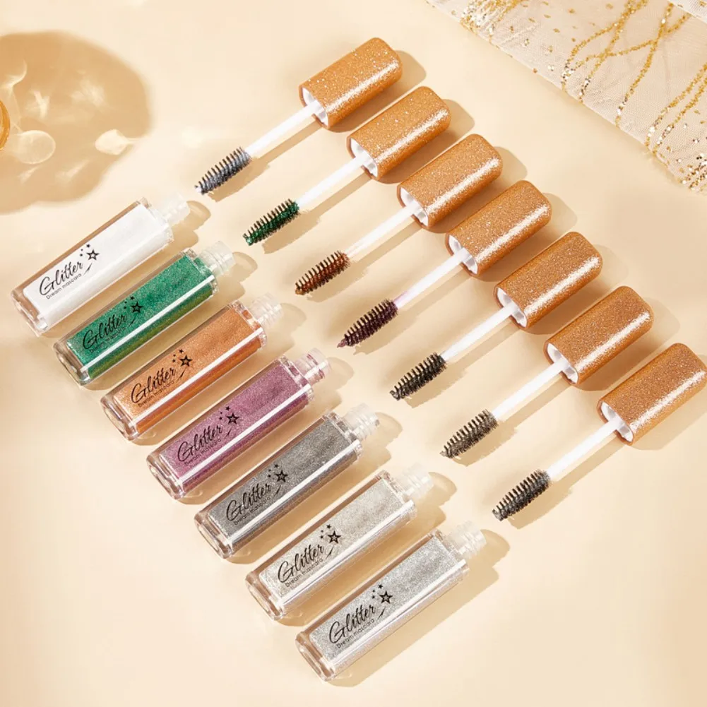 Glitter มาสคาร่า Quick DRY Long Lasting กันน้ํา Curling หนาเงาขนตา Fashional เซ็กซี่มาสคาร่าแห้งเร็วสําหรับแต่งหน้า