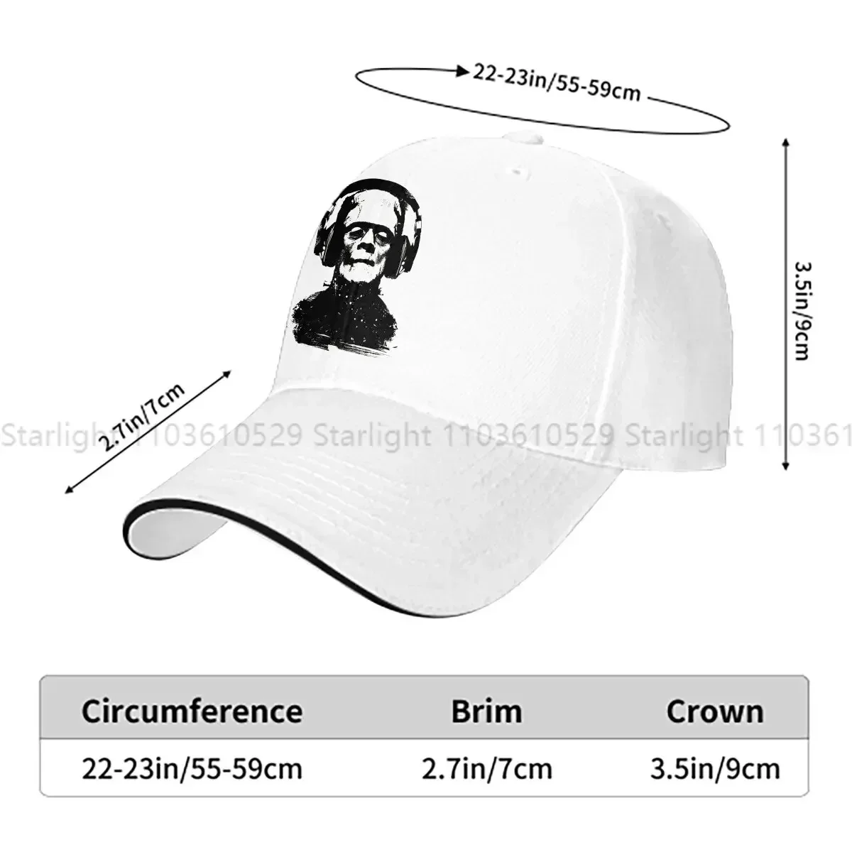 New Frankenstein Multicolor Hat Peaked Men's Cap Music Makes Me Alive Personalized Visor Protection Hats
