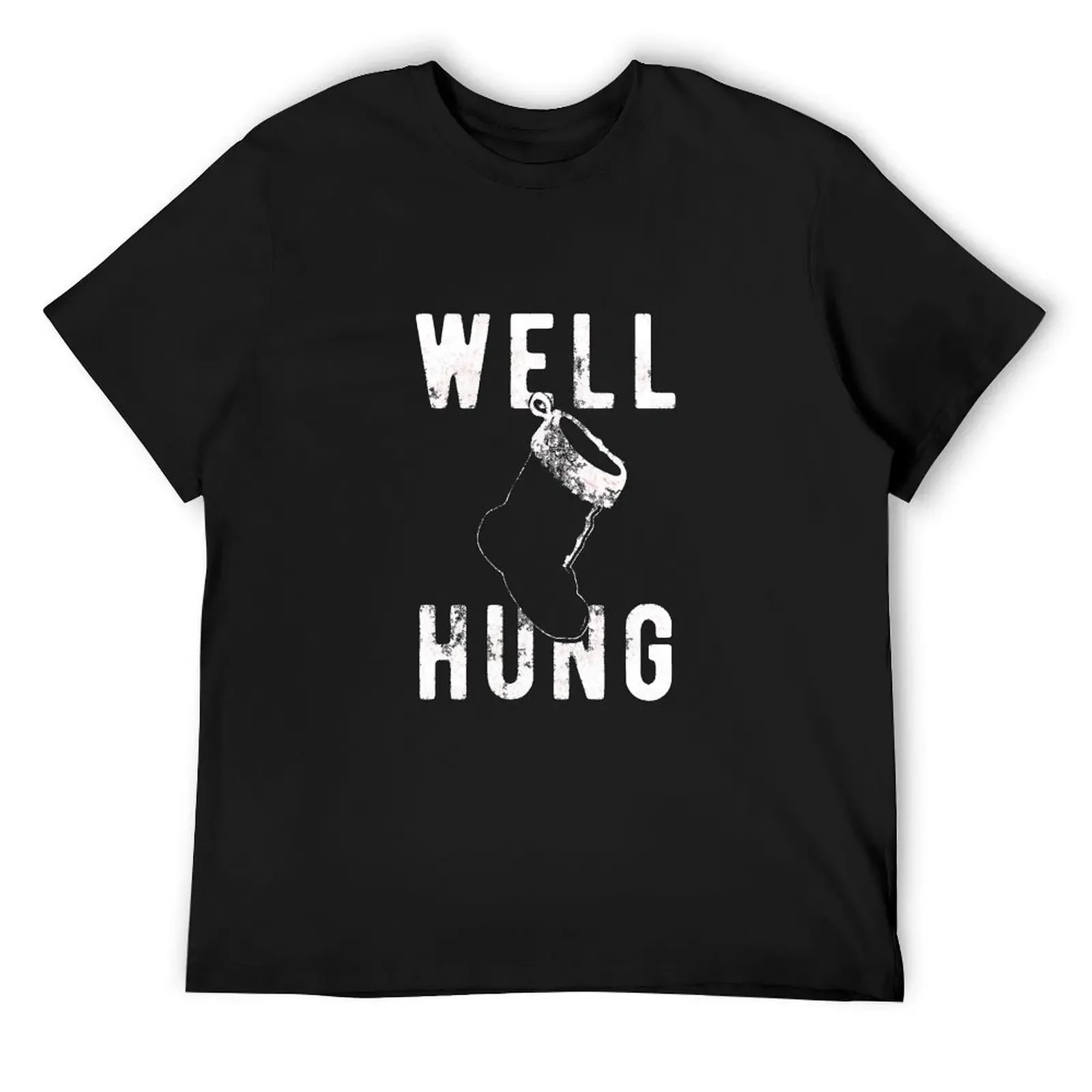 

Well Hung Christmas Stocking Design Offensive Humour Xmas Gift Ideas T-Shirt sweat hippie clothes Men's cotton t-shirt