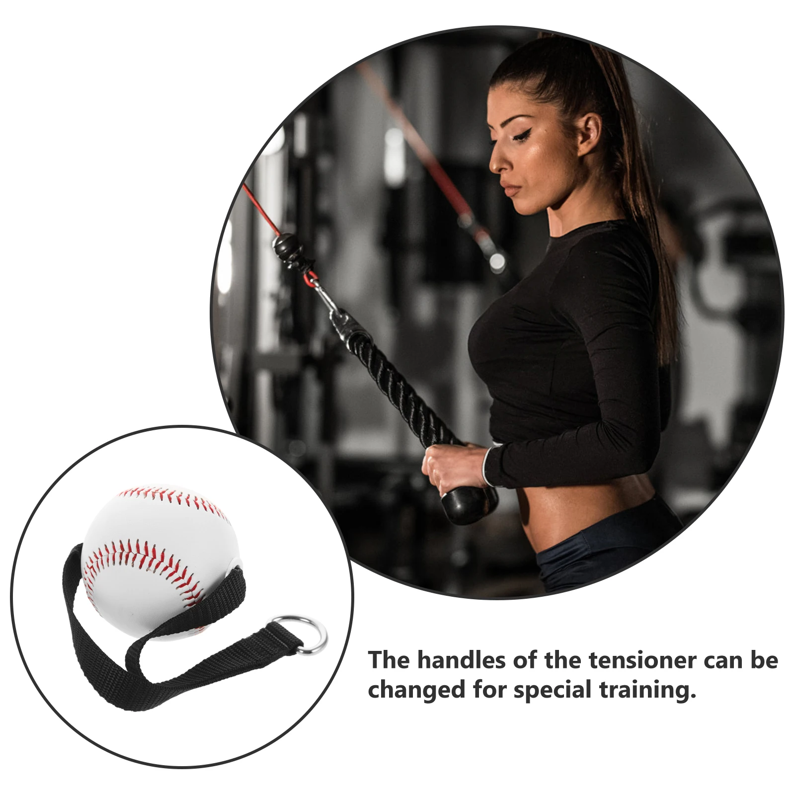 

Sturdy Pulling Handle Cable Machine Home Gym Accessories Ergonomic Design Long Serving Life Arm Training Cable Machine Handles