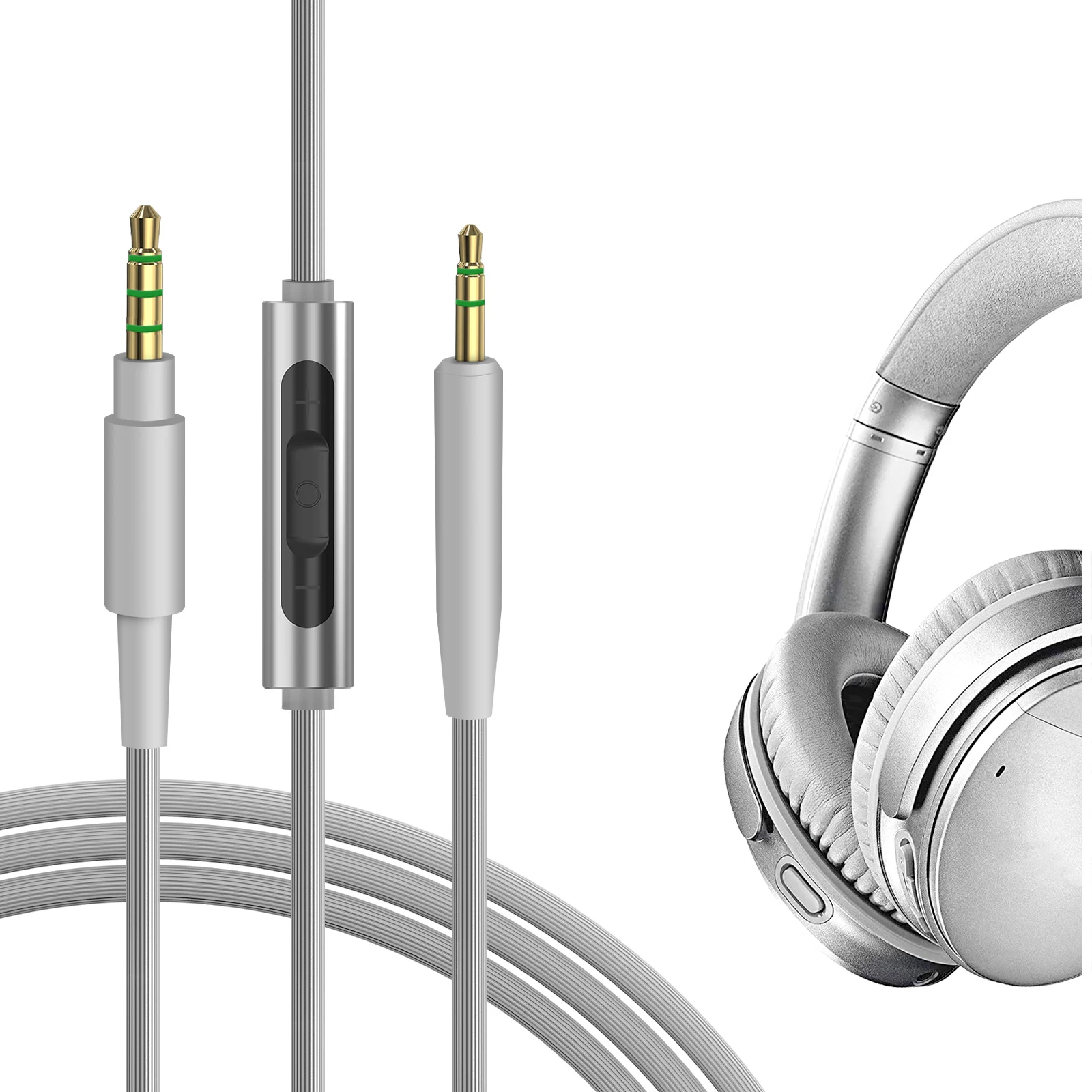 Аудиокабель Geekria с микрофоном, совместимый с Bose QuietComfort SE, QC45, QC35 II, QC35, QC25, 700