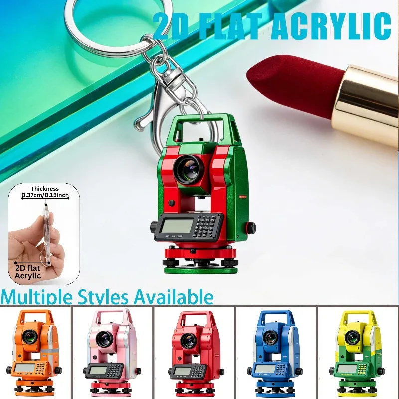 2D Total Station Acrylic Keychain Christmas Party Supplies Novelty Party Gifts for Friends Colleagues Holiday Table Centerpieces