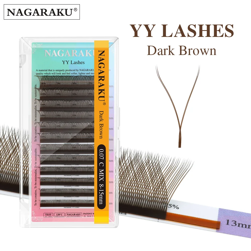 NAGARAKU YY-Form Dreifach-Spitzen Handgewebte Premium Weiche Leichte Natürliche Wimpernverlängerung Zubehör Make-up Netz-Kreuzwimpern – Detail 19