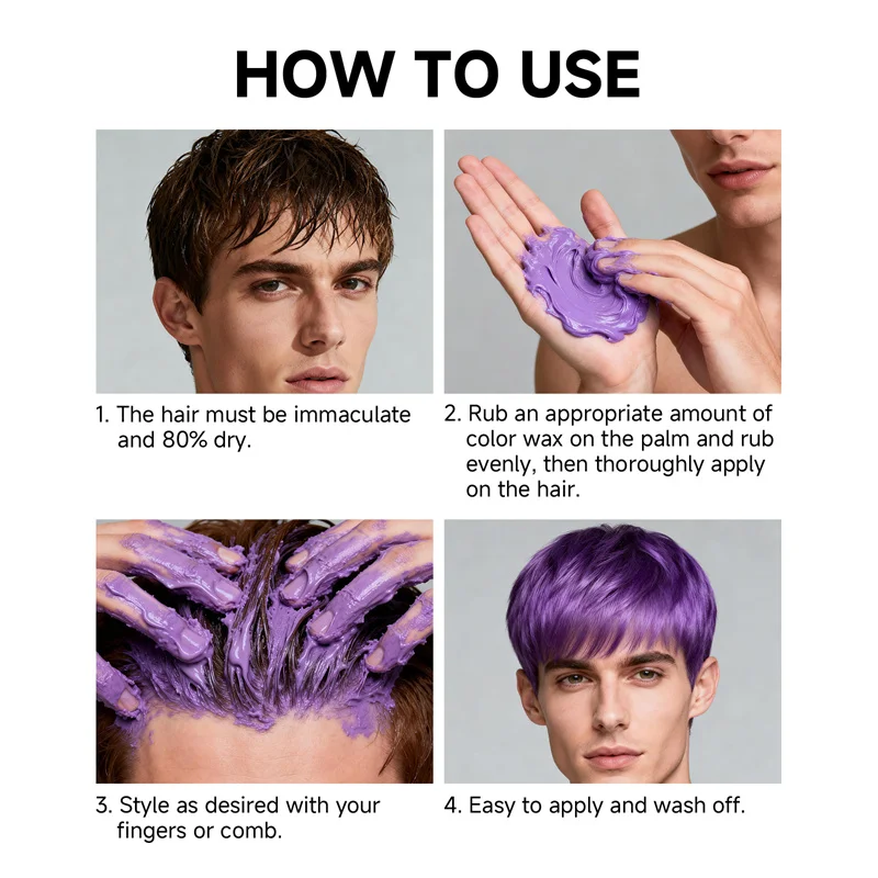 14 Color DIY Hair Dyed Mud Hair Colour Wax Easy To Wash Coloring Cream One-time Hair Beard and Eyebrows Colour Temporary Product view 6