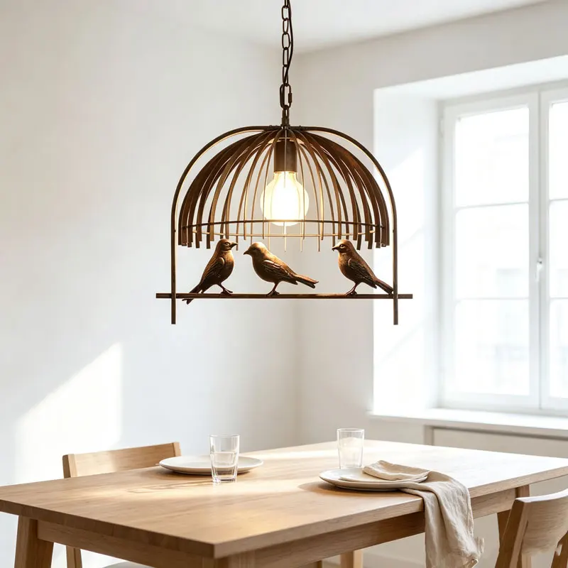 Black Nordic Bird Lights Bedroom Dining Room Pendant Lamp Kitchen Lamp Restaurant Cafe Light Chandelier DropLight