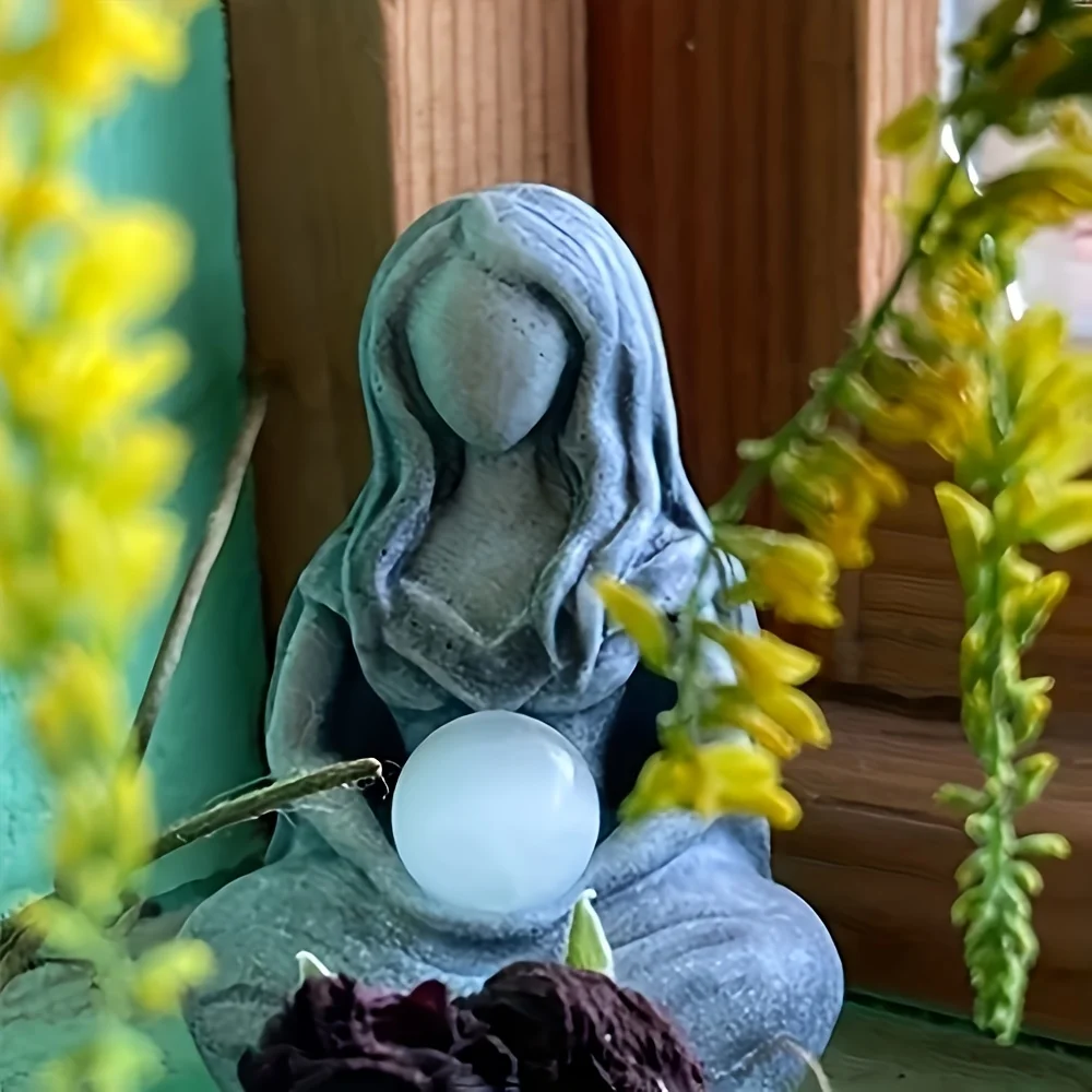 Estatua de diosa lunar de cuento de hadas Vintage, escultura de escritorio de resina, pequeña pieza decorativa, vacaciones universales, 1 ud.