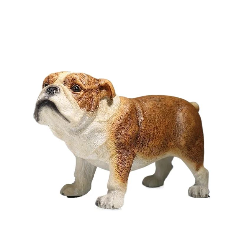 British Bulldog Simulation Dog Model British Doo Car Ornament British Bull Figure Soldier Peripheral