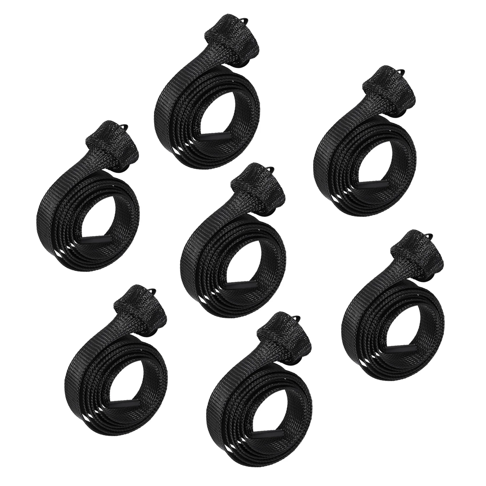 7Pcs Fishing Rod Cover,Casting/ Fishing Rod Socks Braided Mesh Rod Sleeve Cover Protector Pole Gloves image 3