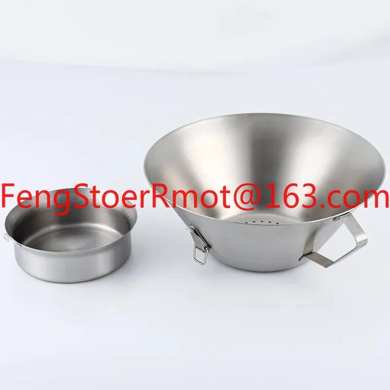 Oil Filter 201 Stainless Steel with Handle, Removable Bottom Support