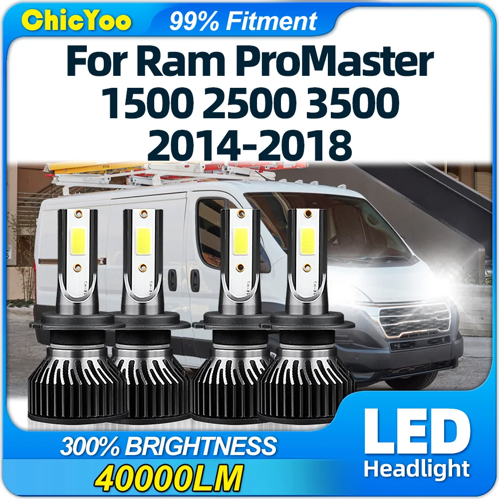 40000LM H7 LED Headlight 240W Auto Lamps 12V Car Lights Bulbs 6000K For Ram ProMaster 1500 2500 3500 2014 2015 2016 2017 2018