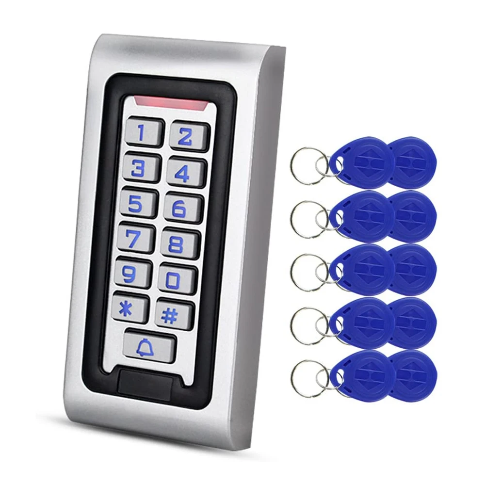 Metal Keypad RFID Access Control Reader: 125KHz Wiegand, LED Backlight – 2000-User Standalone System for Door Locks