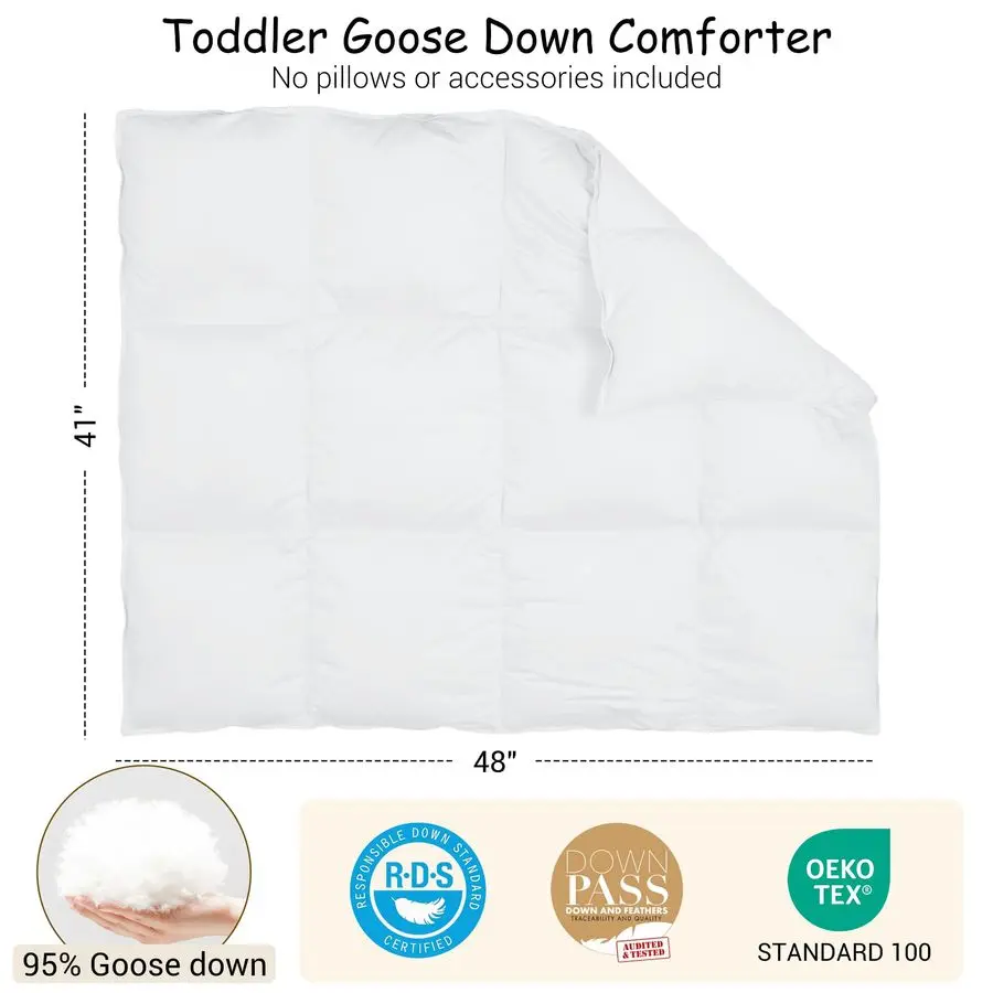 لحاف للأطفال الصغار من ريش الإوز، حشوة لحاف أطفال مضادة للحساسية مقاس 41 × 48، بطانية لحاف ناعمة خفيفة الوزن لجميع المواسم للعناية النهارية في سرير الأطفال #2