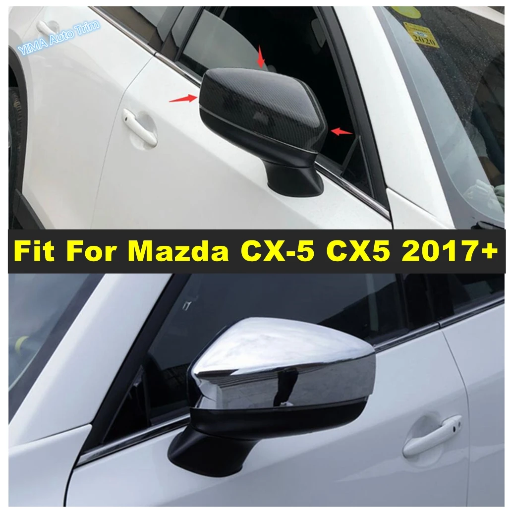 

Side Door Rearview Mirror Cover Trim Fit For Mazda CX-5 CX5 2017 - 2023 Carbon Fiber / Bright Styling Car Interior Accessories