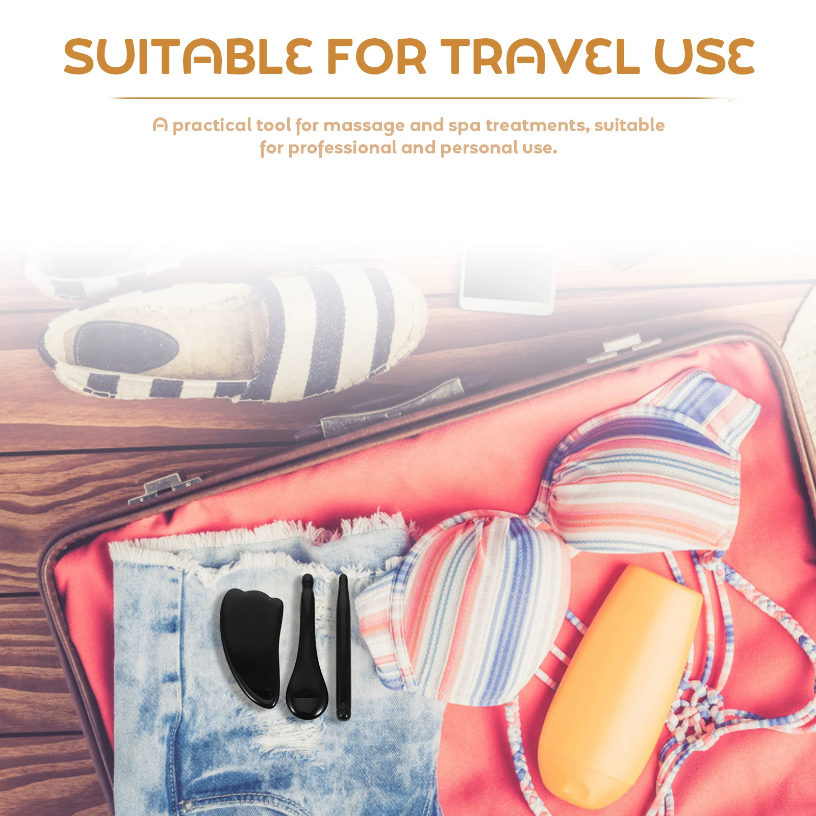 3 قطعة حجر السج الأسود غوا شا طقم أدوات الوجه الحجر الطبيعي للوجه الرقبة الظهر تدليك الرعاية الأسطوانة النحت مزدوجة #1