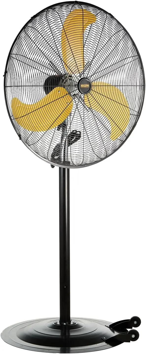 

30" Pedestal Standing Fan, 8300 CFM High Velocity 80° Oscillating Heavy Duty Metal Stand Fan for Industrial, Commercial