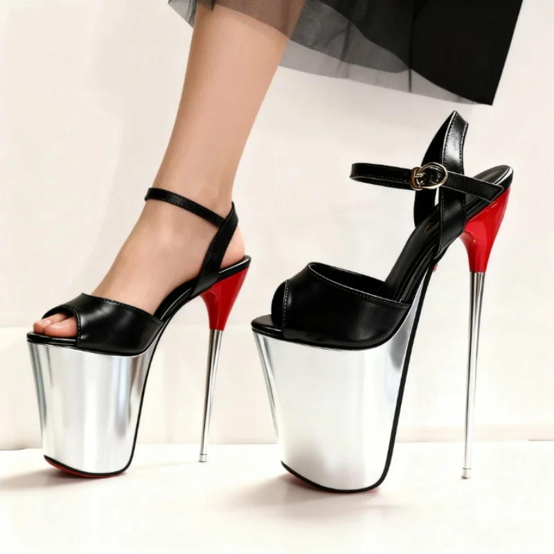 

SDTRFT Sexy 30cm Ultra Thin High Heels Platform Sandals Women's Summer Open Toe Pumps 19cm Stilettos 22cm Party Buckle Shoes