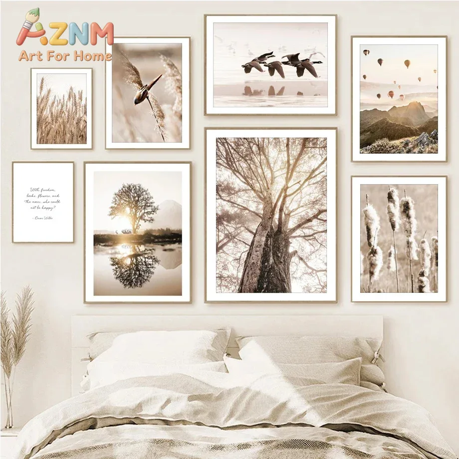 1 Stück Modernes Nordisches Herbstliches Pflanzen-Heu-Kunstwerk Wohnzimmer Leinwand-Poster Rahmenloses Gemälde