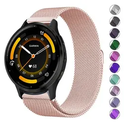 20mm 22mm Metal Strap For Garmin Vivoactive 3 4 5 Band Watch Venu 1 2  3 SQ Forerunner 645 Bracelet Milanese Loop watchband