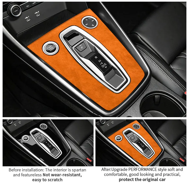 Made of Alcantara For Audi A3 S3 8Y (2020-) Car Interior Gear Shift Panel Premium Trim Sticker Center Console Tuning Accessories