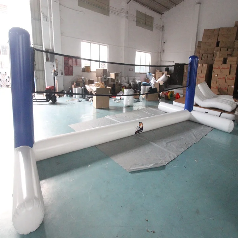 2026 Barato portátil verano Aqua juego de deporte acuático inflable agua flotante campo de voleibol inflable agua flotante voleibol