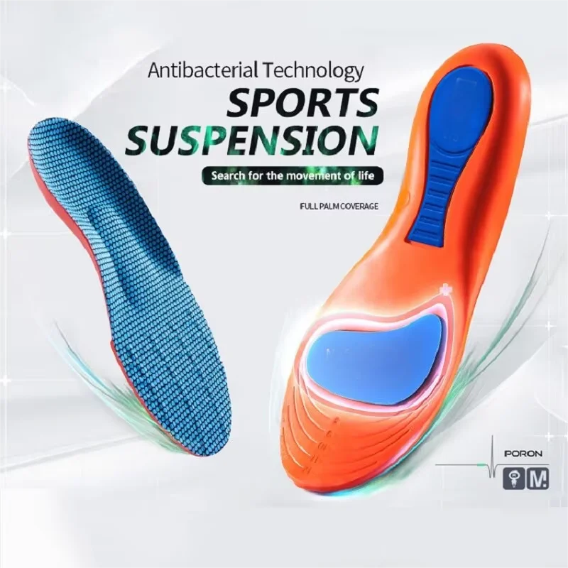 Sport Orthopedic Insoles For Feet Arch Support Elasticity Insoles EVA Breathable Shock Absorbing Insoles Cushioning Insoles