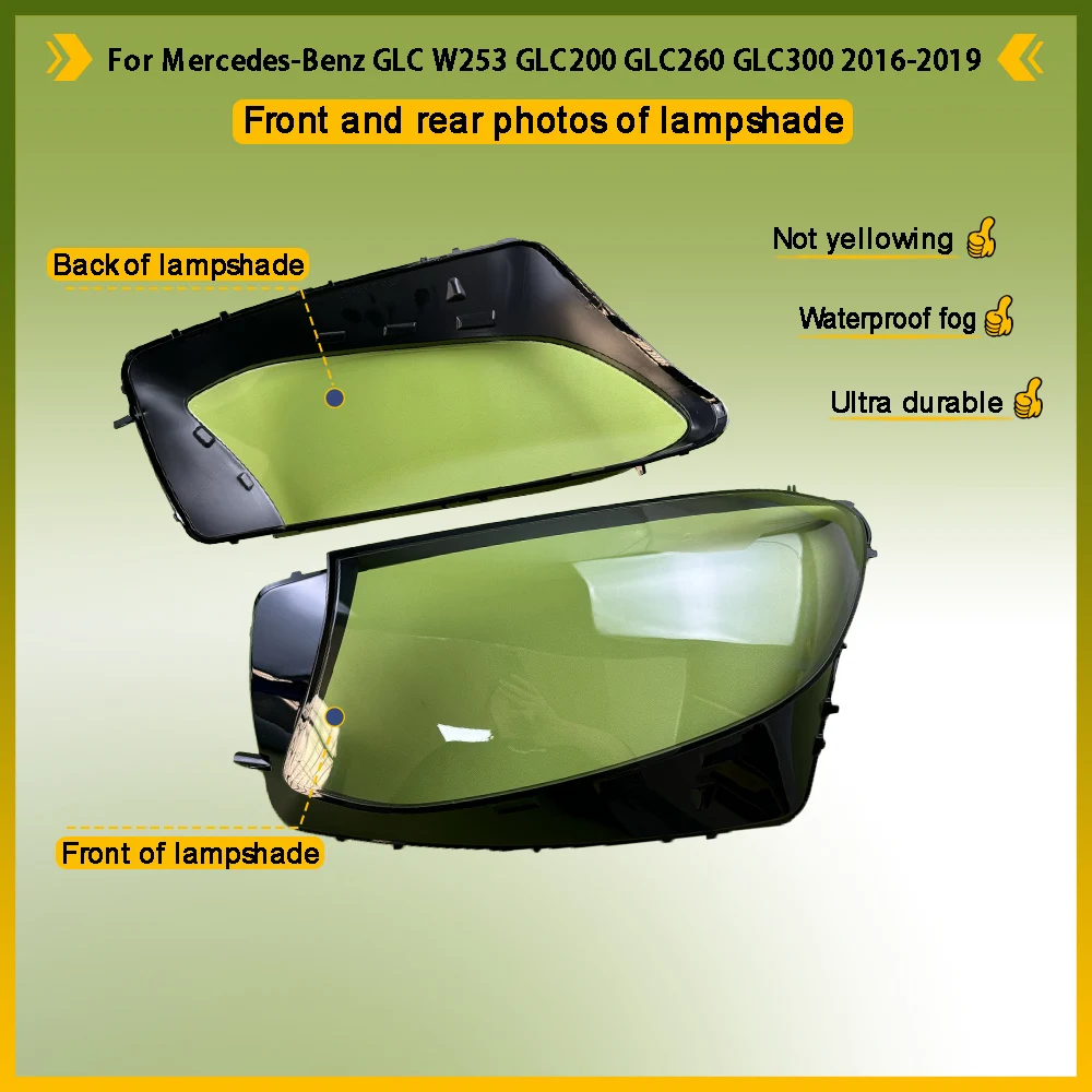Auto Lamp Case Glass Lens Shell Car Front Headlight Cover Light Caps For Mercedes-Benz GLC W253 GLC200 GLC260 GLC300 2016 - 2019